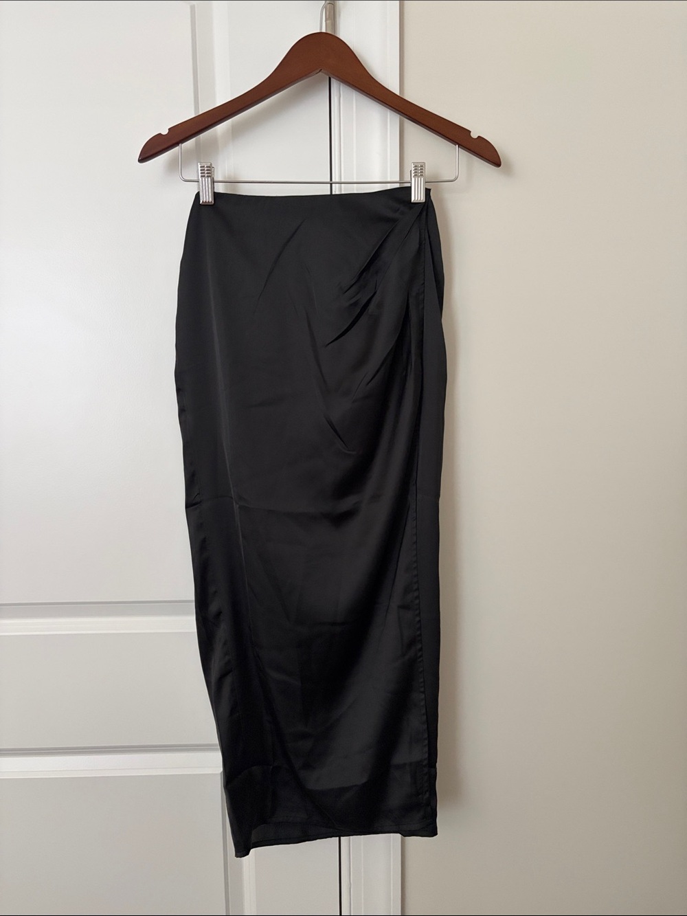 French Connection Black Satin Maxi Skirt